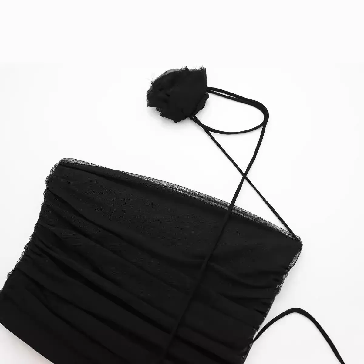 Znbbw Autumn Flower Decorated Silk Net Pleated Dress 0881251 - Image 5