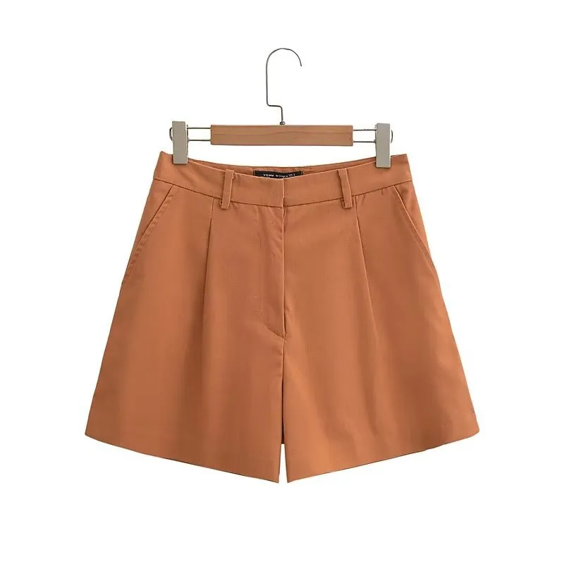 Znbbw Autumn Style New Style Tooling Style Solid Color Slim Vest Shorts Leisure Suit