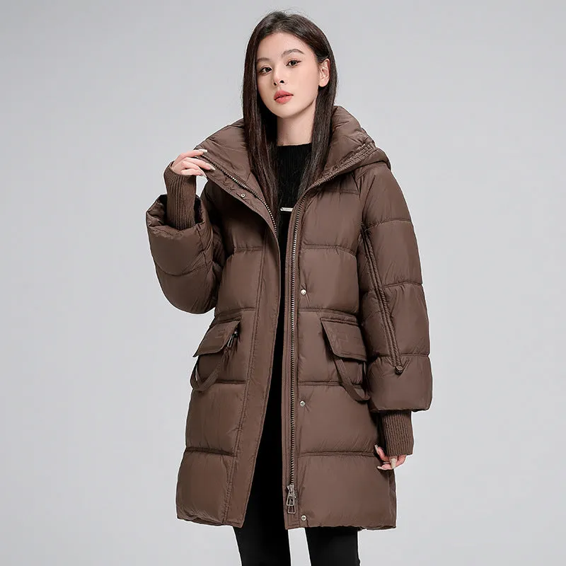 Winter Clothing New Cotton Clothing In The Long Korean Version Of The Thick Trend Fashion Show Thin Cotton-Padded Jacket Coat Female - Image 3