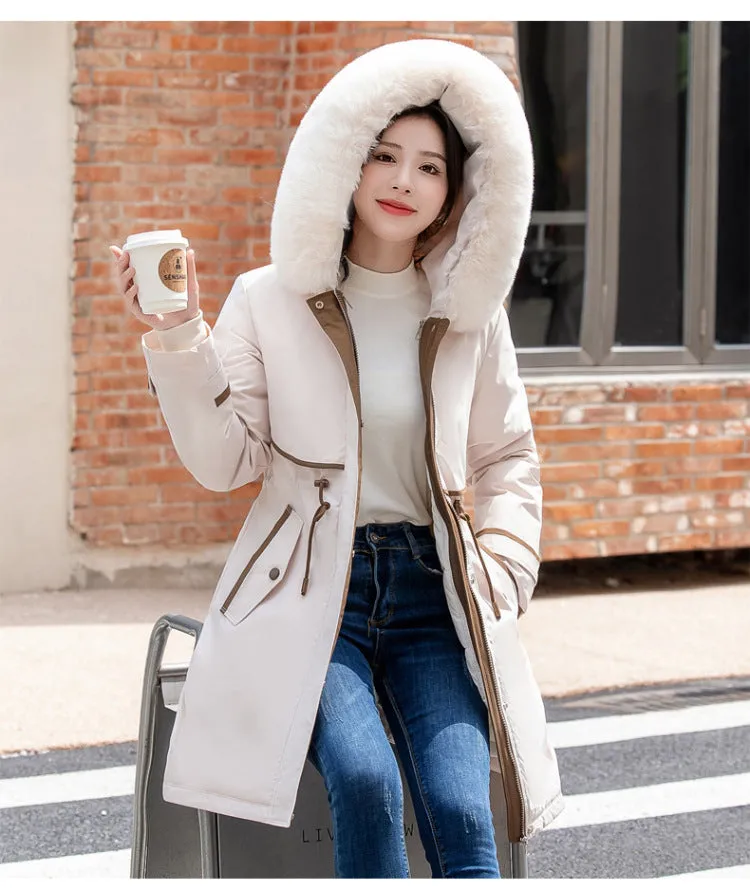 To Overcome The 2024 New Female Winter Down Cotton-Padded Jacket Waist And Thick Large Size Liner Can Be Dismantled Cotton-Padded Jacket Coat - Image 5