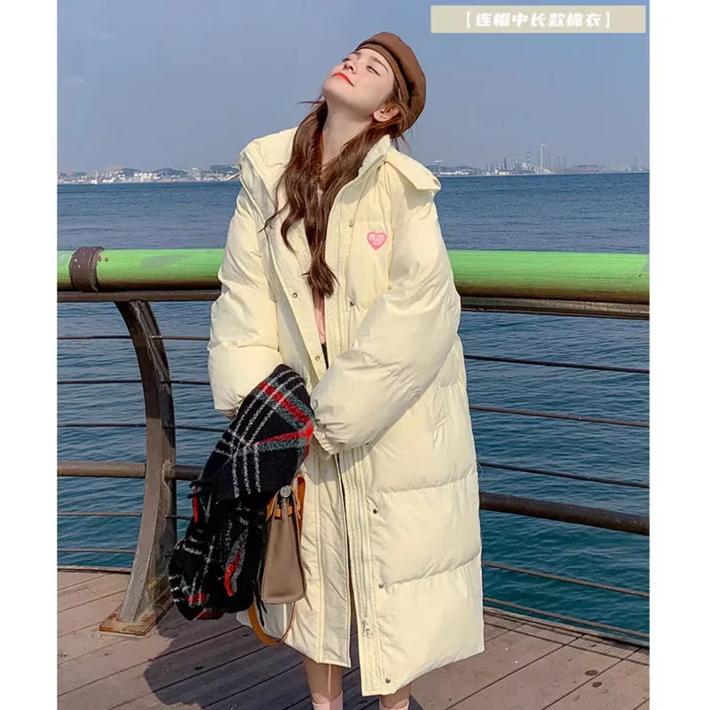 Fufu Cotton Padded Jacket Female Winter 2024 New Oversize Tide Hot Style Long Over The Knee Cotton Padded Jacket - Image 3