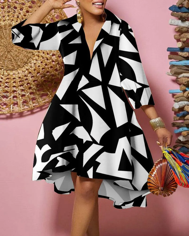 Znbbw Independent Station New Fashion Printed Dress Women's Spot