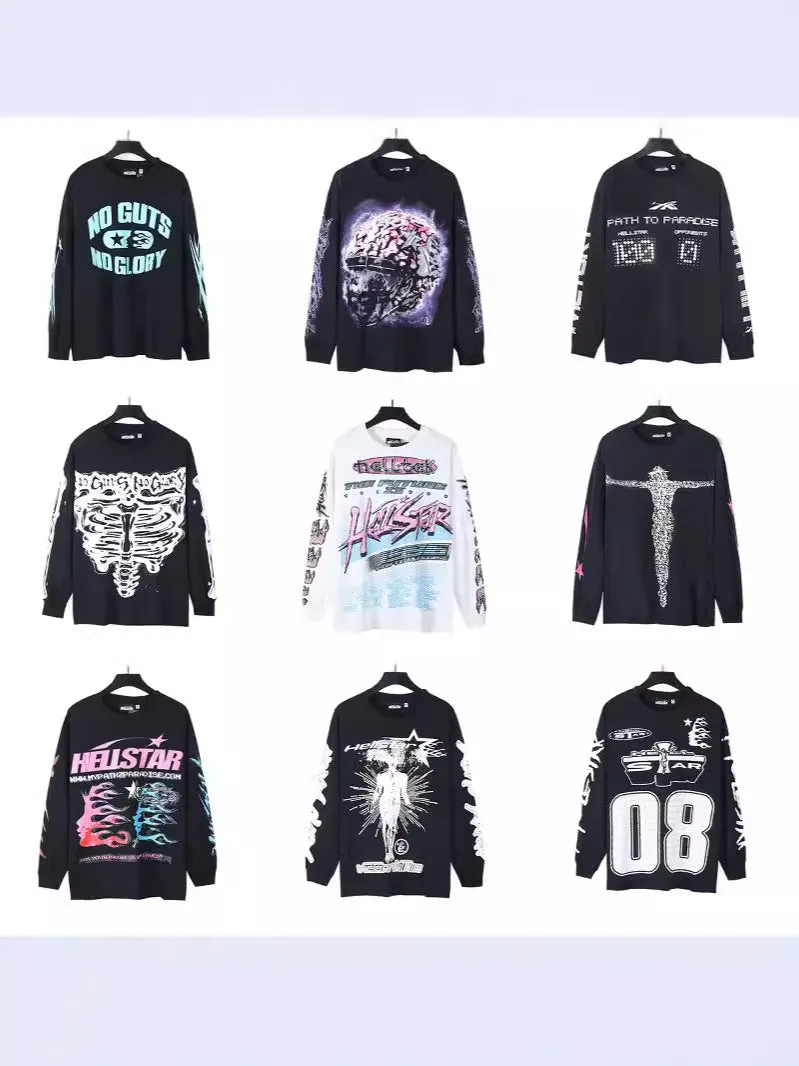 Znbbw Star Long-Sleeved T-Shirt Men's Ins Street Fashion T-Shirt Autumn And Winter Loose Casual Pure Cotton Bottom Shirt - Image 22