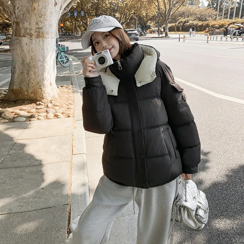 A Color Bread Suit Hooded Korean Version Cotton-Padded Clothes Female Loose Winter Thick Fashionable Versatile Warm Coat Temperament Tide - Image 3