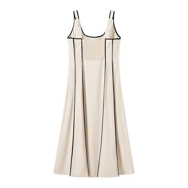 Znbbw New Spring Style U-Shaped Neckline Dress With Slim Suspenders