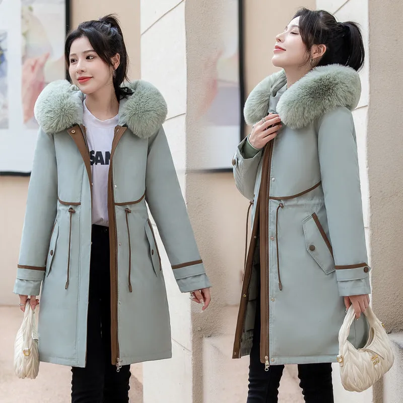 To Overcome The 2024 New Female Winter Down Cotton-Padded Jacket Waist And Thick Large Size Liner Can Be Dismantled Cotton-Padded Jacket Coat - Image 4