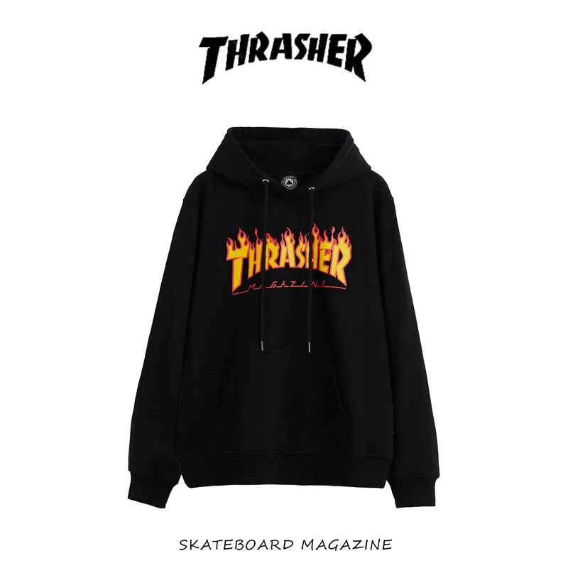 Znbbw Fall New American Version Of Classic Flame Hooded Hoodie Men's Round Collar Loose Couple Hooded Jacket Ins Trend - Image 16