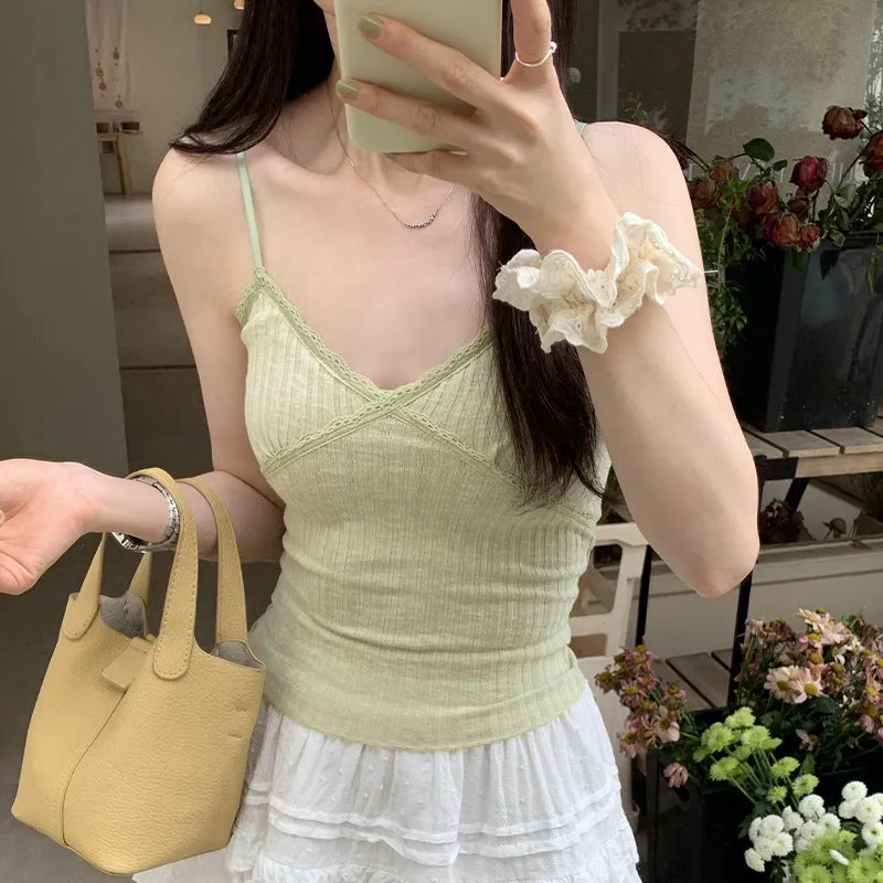 2024 Spice Girls Purple Suspenders Vest Women's Summer 2024 New Anti-Walking V-Collar Slimming Blouse - Image 10