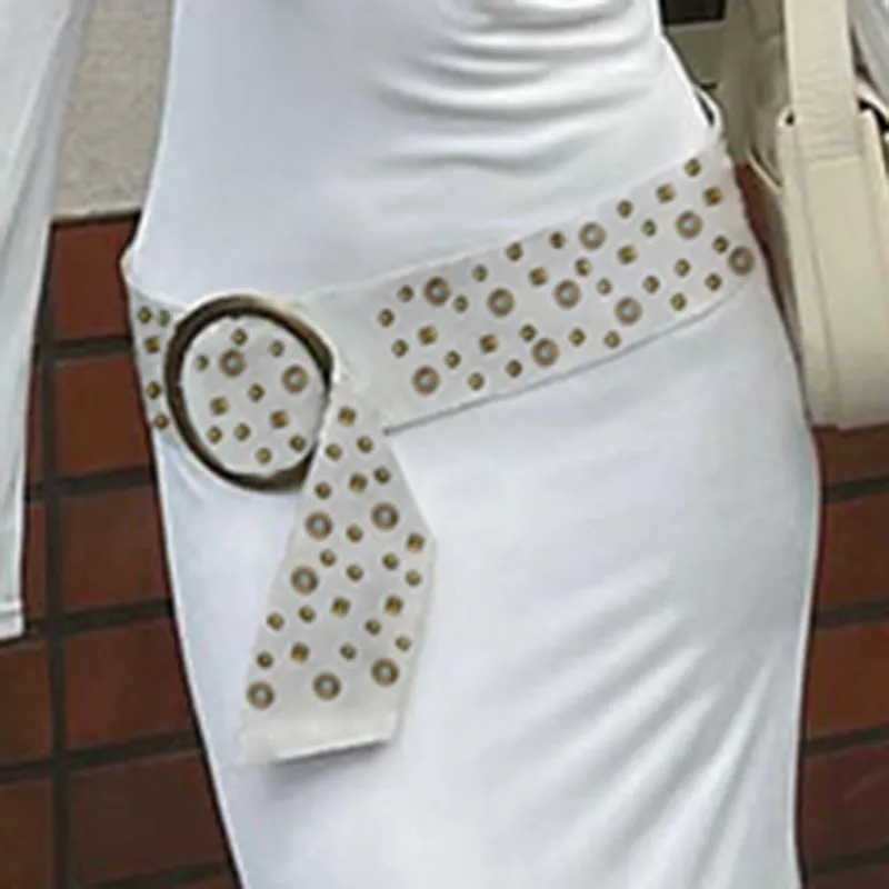 Spicy Girls Fashionable Retro Rivet Ring PU Leather Belt 2024 Sexy Waist Elastic Waist Seal Accessories Belt - Image 4