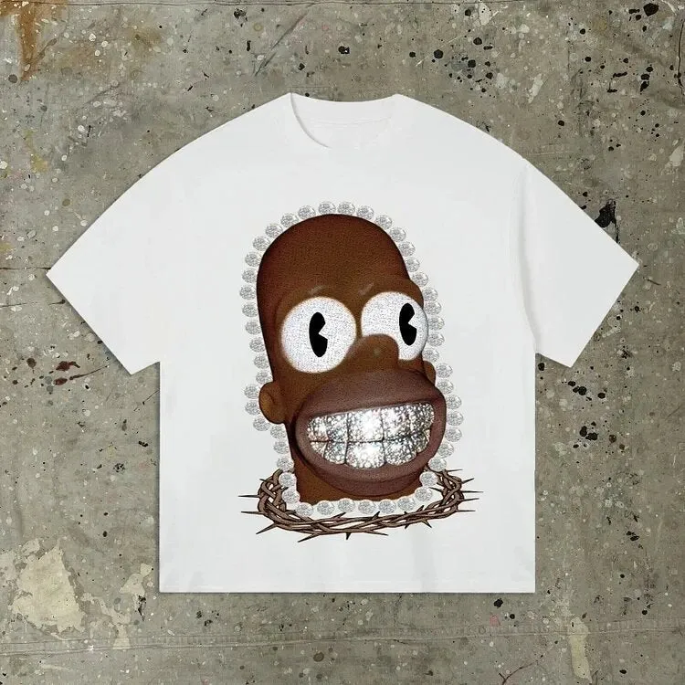 Znbbw Wear Y2K Clothing T-Shirt Men's And Women's Hip-Hop Cartoon Printed T-Shirt Gothic Super Cotton Short Sleeves - Image 3