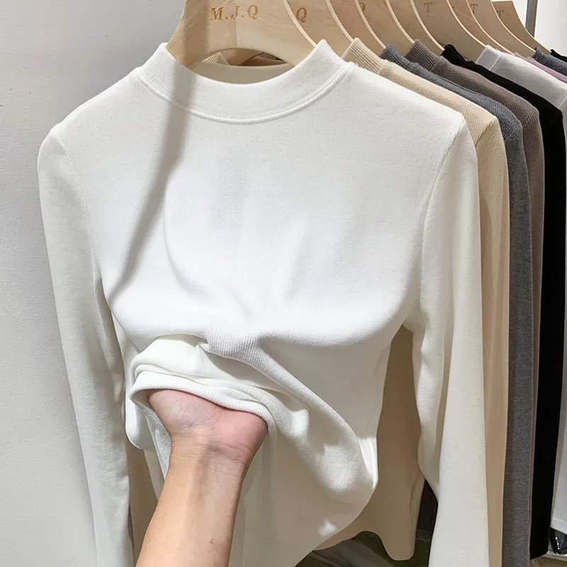 A Threaded Vertical Collar Sweater, A Skin-Friendly, Sanded, Bottomed Shirt, A New Style Of Foreign Style In Autumn And Winter, A Slim And Slim Blouse - Image 9