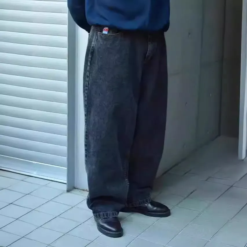 Znbbw Year's Popular Style Y2K Street Boy Jeans Hip-Hop Cartoon Embroidered Blue Jeans - Image 7