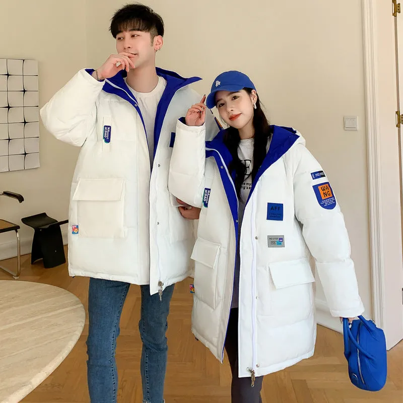 The Winter Of 2024, Both Sides Wear Long Cotton Clothes Male Popular Brand Ruffian Handsome Loose Design Sense Fashion Warm Padded Clothes - Image 3