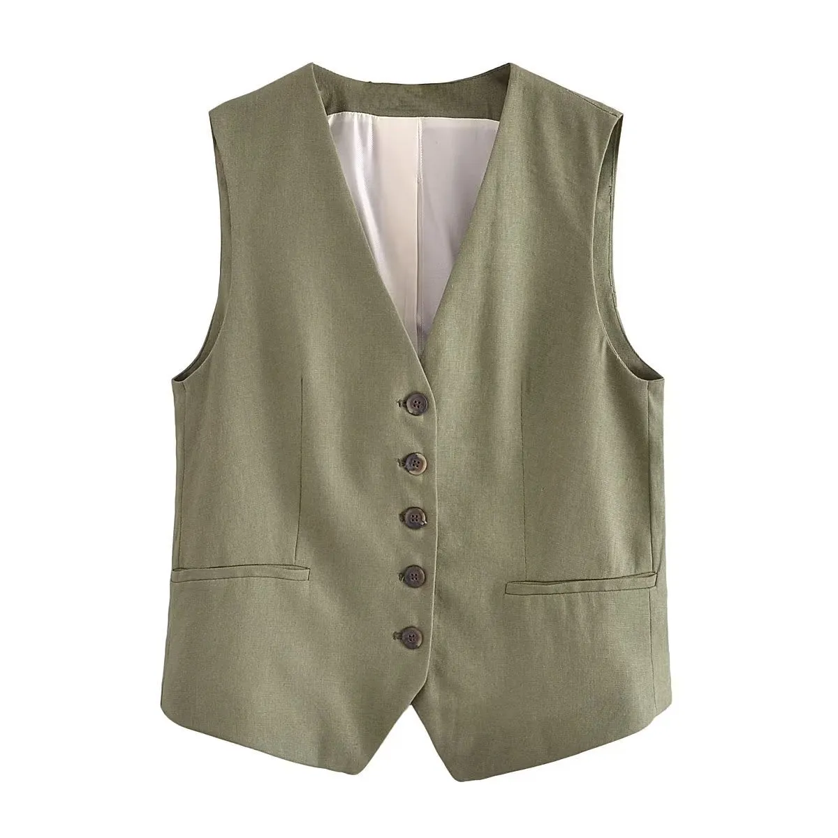 Znbbw Autumn Style New Style Tooling Style Solid Color Slim Vest Shorts Leisure Suit - Image 15