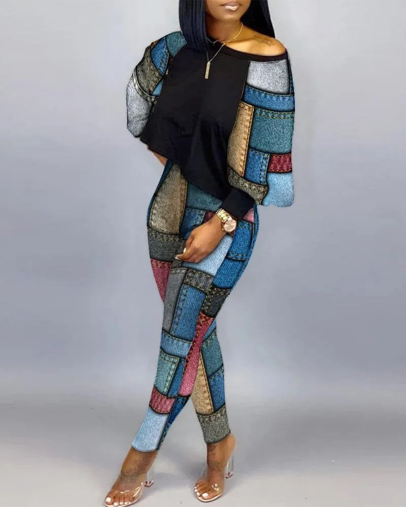 Znbbw Independent Station Popular Style New Fashion Printing 2-Piece Suit Women's Stock - Image 15