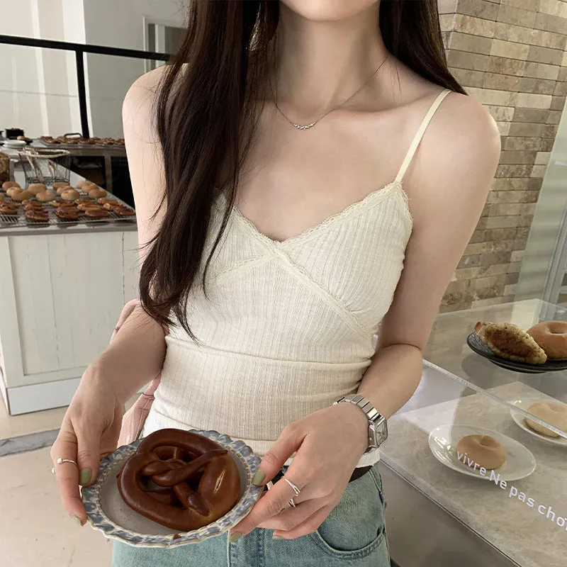 2024 Spice Girls Purple Suspenders Vest Women's Summer 2024 New Anti-Walking V-Collar Slimming Blouse - Image 2