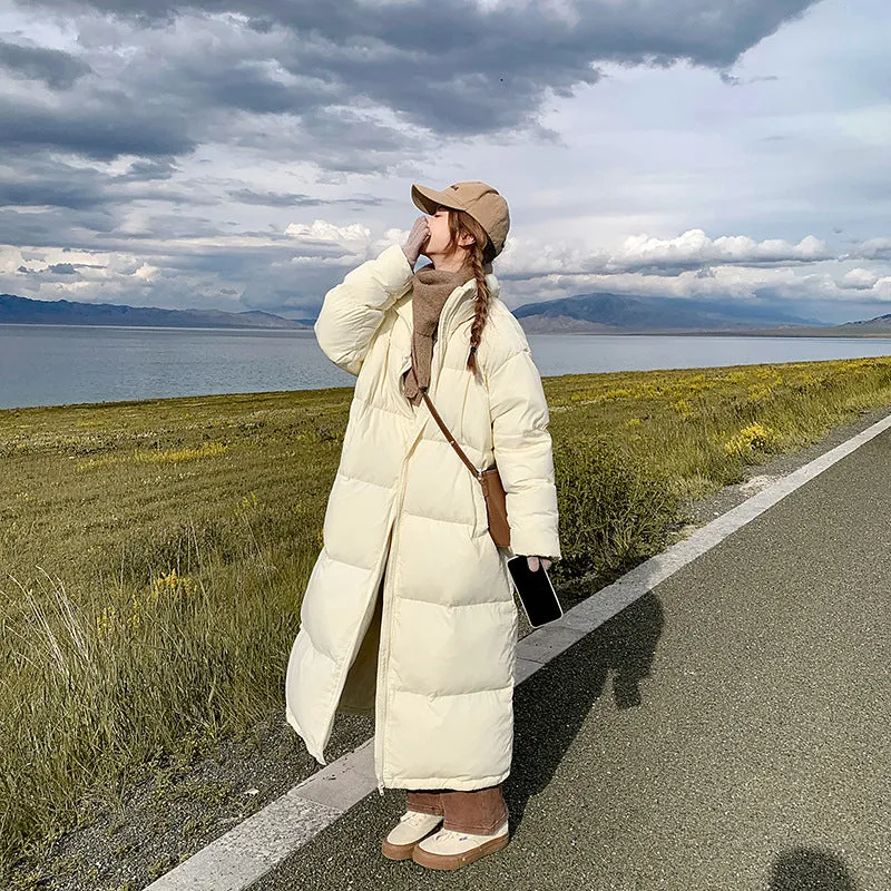 Clothes Female 2024 New Korean Version Loose Winter High Collar Long East Gate Over The Knee Down Cotton-Padded Jacket Coat - Image 4