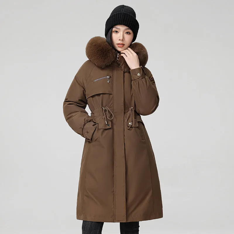 Inner Bile Pie To Overcome The Female 2024 New Winter Plus Velvet And Thick Warm Cotton-Padded Jacket Coat In The Long Cotton Clothes - Image 5