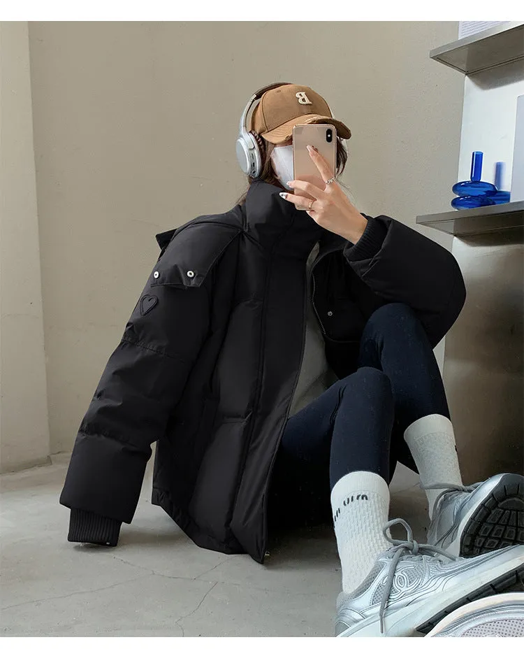 Down Cotton Jacket Female Short Style 2024 New Korean Version Of Loose Cotton-Padded Jacket Coat Students Winter Cotton-Padded Clothes Tide - Image 5