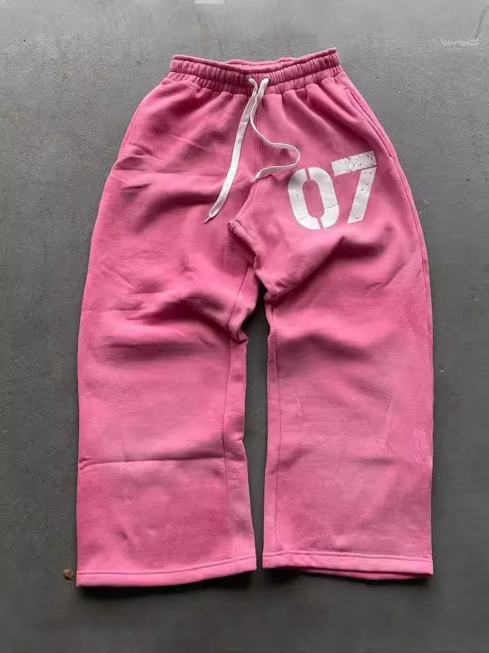 Znbbw Alphabet Printed Trousers Loose Waistband Men's And Women's Fashion Brand Trousers - Image 7