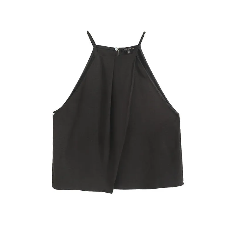 Znbbw Spring Style Elegant Holiday Style Sling Sleeveless Shirt