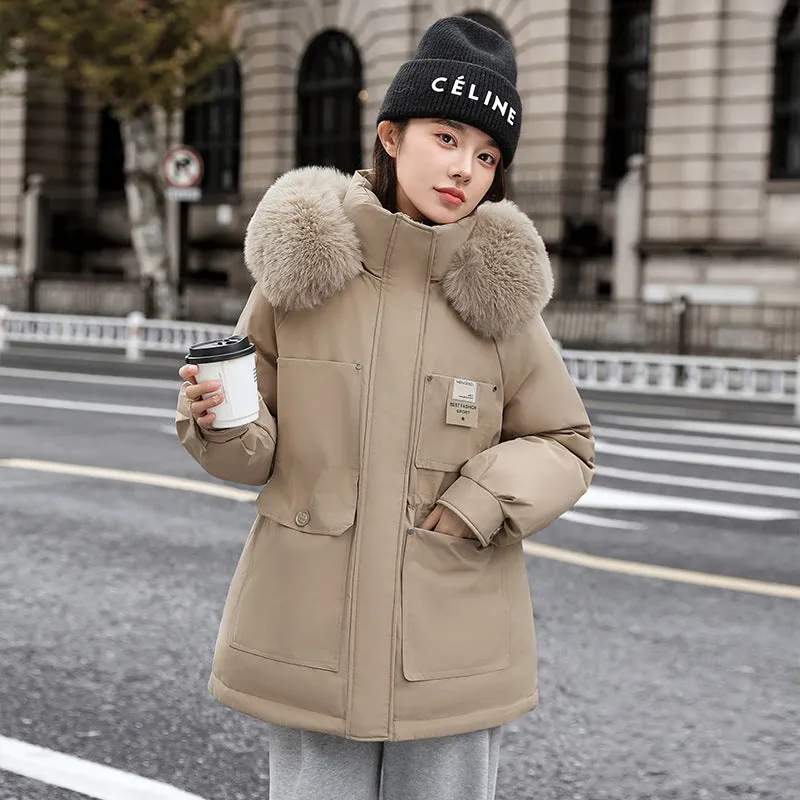 Winter New Parker Cotton Clothes Female Long Korean Version Loose Fashion Cotton-Padded Clothes Waist Show Thin Cotton-Padded Jacket Coat - Image 4