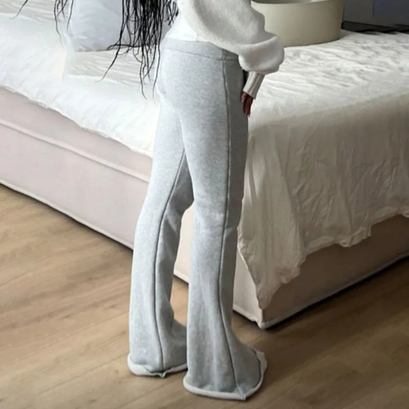 Ins Fashion Trend Pure Color Spicy Girls Low Waist Hip Base Wide Leg Leisure Trumpet Trousers 2024 New Style - Image 4