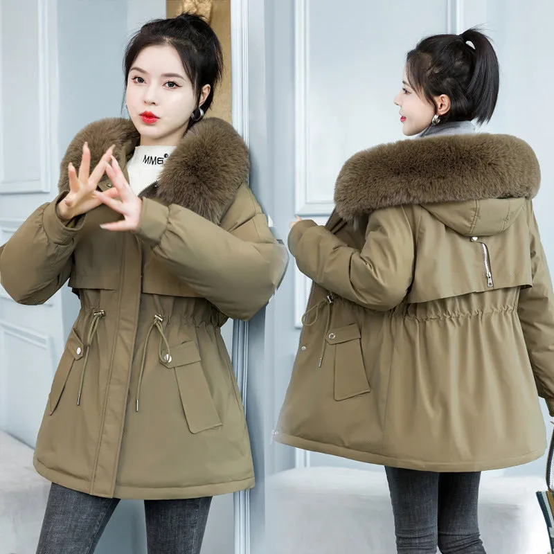 Jacket Female Long Style 2024 New Velvet Pie To Overcome Cotton-Padded Jacket Korean Version Loose Down Cotton Jacket Winter Coat - Image 5