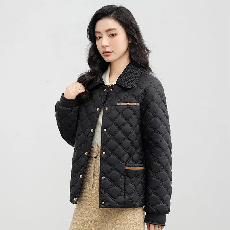 Fragrant Wind Ling Ling Light And Short Cotton Clothes Female 2024 Autumn And Winter New Loose Warm Small Lapel Cotton-Padded Clothes Tide - Image 2