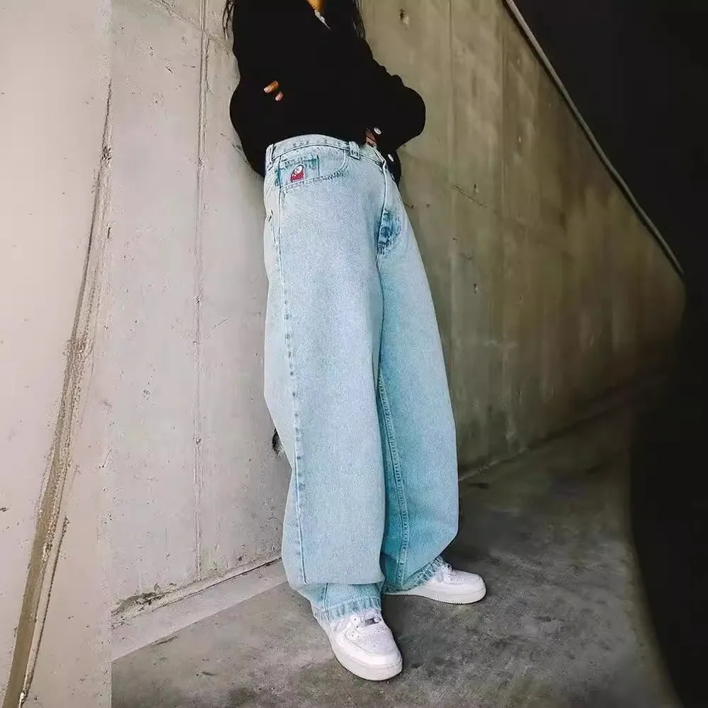 Znbbw Year's Popular Street Clothing JNCO Jeans Y2K Casual Hip-Hop Blue Baggy Jeans - Image 20