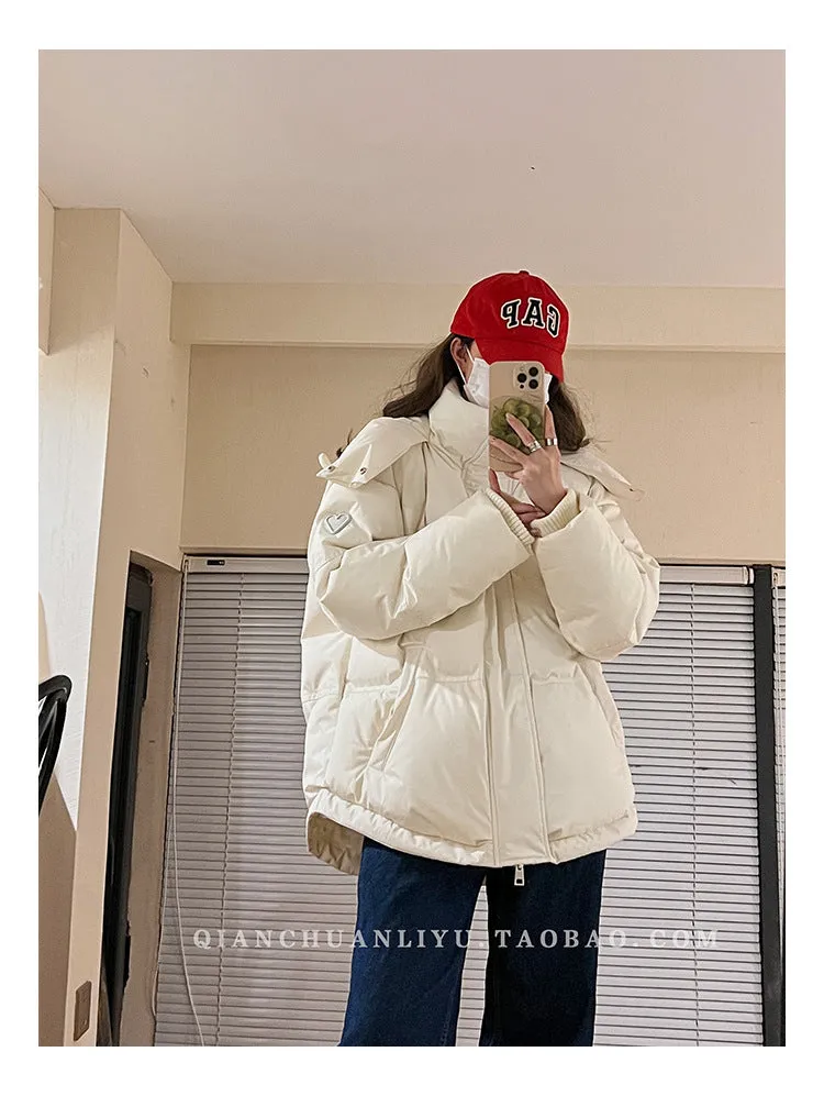 Love Short Cotton-Padded Clothes 2024 New Men And Female Couples Bread Clothing Minority Design Sense In Winter - Image 6