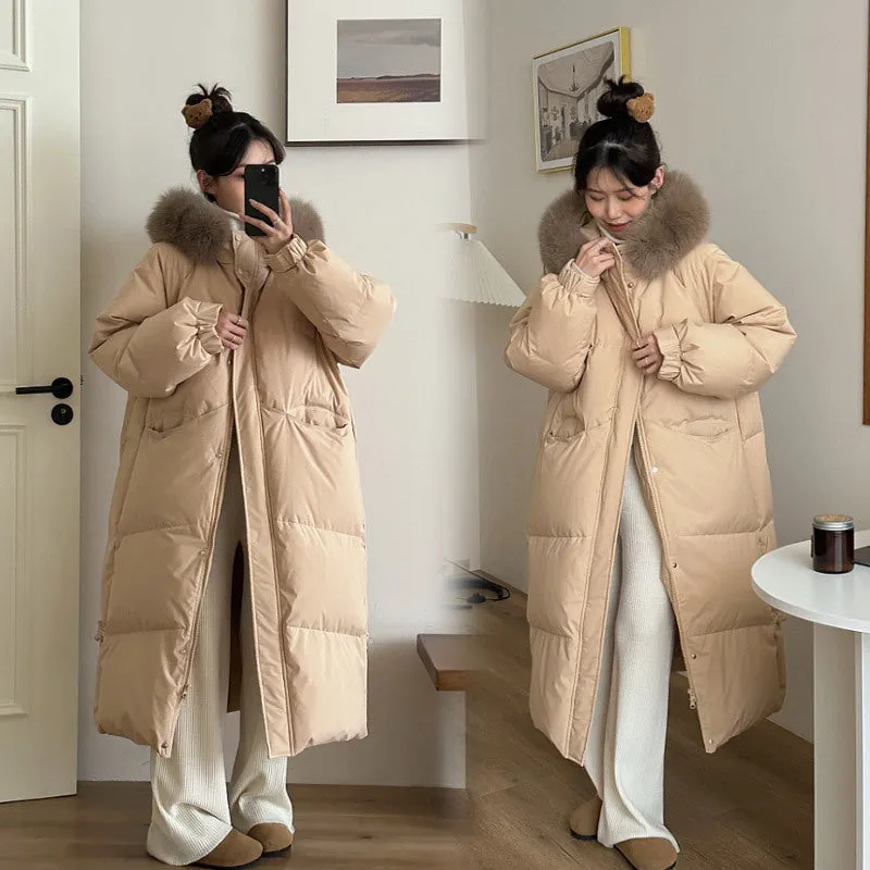 Cotton-Padded Jacket Female Winter 2024 New Thickened Medium And Long Bread Cotton-Padded Jacket Fashion Loose Knee Cotton-Padded Coat - Image 4