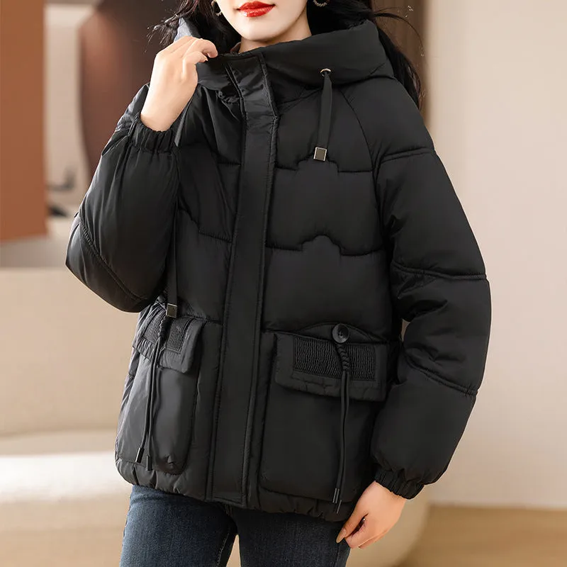 Red Cotton-Padded Clothes Female Winter 2024 New Short Loose This Year Hot Style Fashion Foreign Style Of The New Year - Image 3