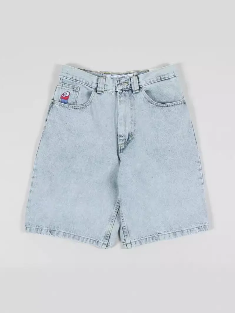 Znbbw Year's Popular Style Men's Shorts Y2K Pants Original Gothic Hip-Hop Cartoon Pattern Embroidered Loose Denim Shorts - Image 6