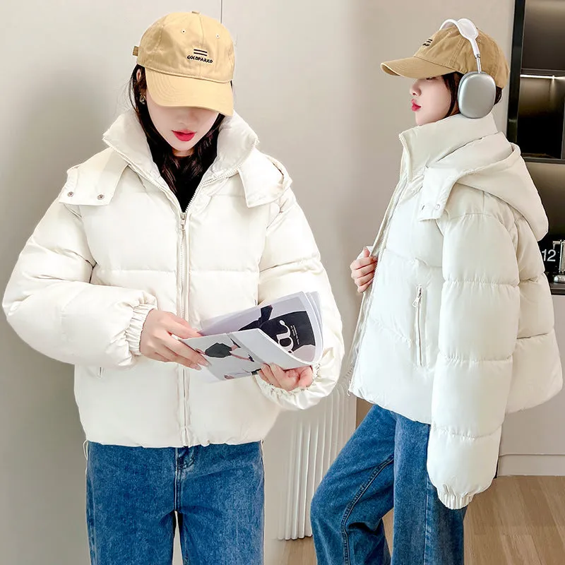 Winter Korean Version Of Cotton Padded Clothes Women Short Hooded Small Padded Clothes Padded Jacket Fashion Loose And Thick Bread Clothes - Image 2