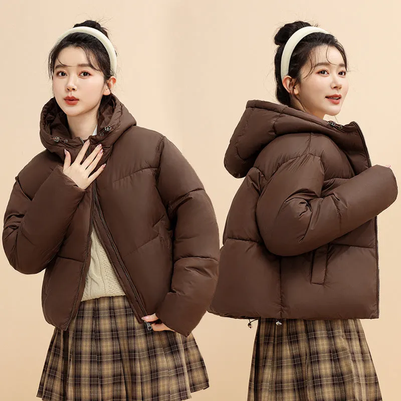 Bean Wind Hooded Down Cotton Clothes Female 2024 Autumn And Winter New Padded Clothes Small Bread Clothes Korean Version Short Coat - Image 2