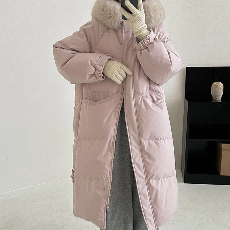Cotton-Padded Jacket Female Winter 2024 New Thickened Medium And Long Bread Cotton-Padded Jacket Fashion Loose Knee Cotton-Padded Coat - Image 3