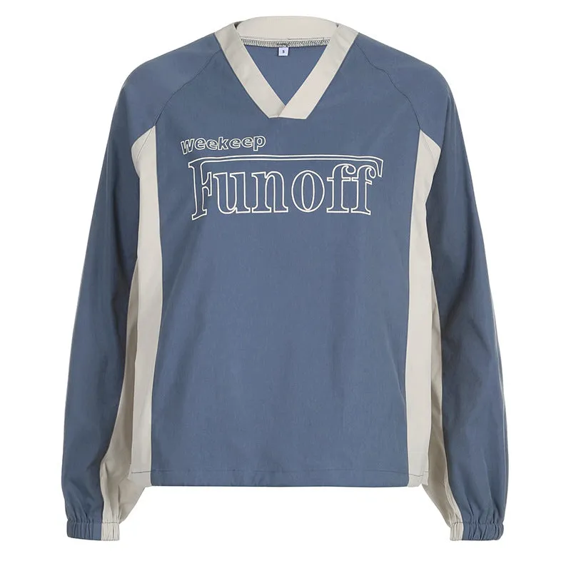 Street Color Casual V-Collar Loose Coat 2024 Spring / Summer Style Rope Design Basic Comfortable T-Shirt Sweater