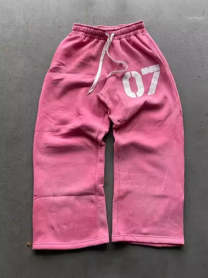 Znbbw Alphabet Printed Trousers Loose Waistband Men's And Women's Fashion Brand Trousers - Image 4