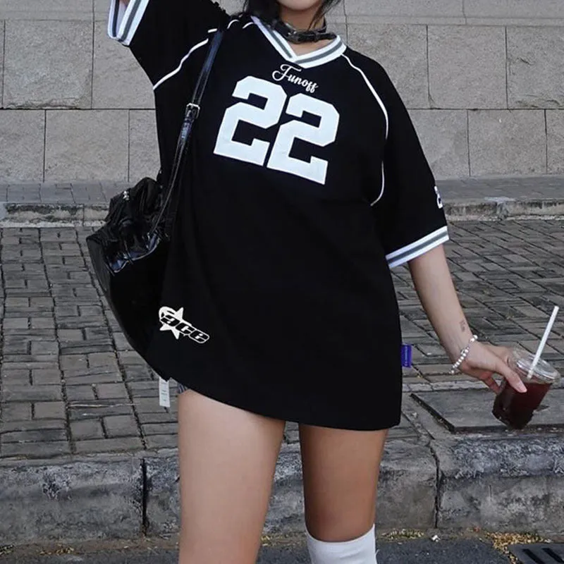 Street Retro Digital Printed Short-Sleeved T-Shirt Women's New Summer Sports Style Loose Leisure Blouse - Image 4