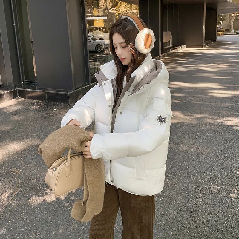A Color Bread Suit Hooded Korean Version Cotton-Padded Clothes Female Loose Winter Thick Fashionable Versatile Warm Coat Temperament Tide - Image 2