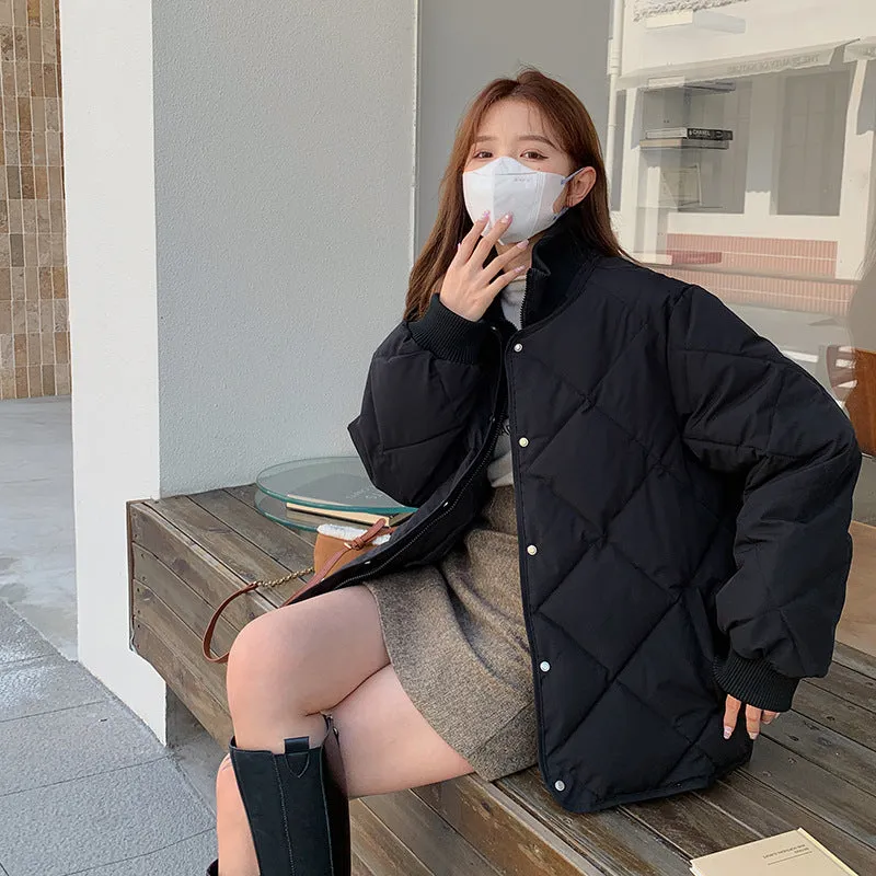 Version Of The New 2024 Short Down Cotton Clothes Women Thickened Warm Simple Versatile Style Jacket Tide - Image 4