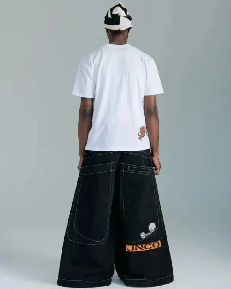 Znbbw Men's Jeans Y2K Bag Vintage JNCO High-Quality Pattern Hip-Hop Street Leisure Men Harajuku Wide Legs - Image 13