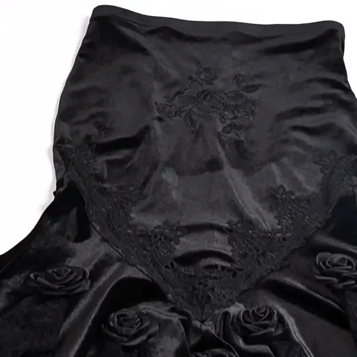 Znbbw Autumn Fashion Sexy Hot Girl Long Dress Dark Gothic Temperament Slim Buttocks Fishtail Skirt Woman - Image 7