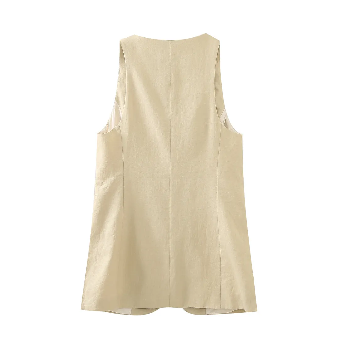 Znbbw New Side Fork Comfortable Pure Suit Vest 06036575711