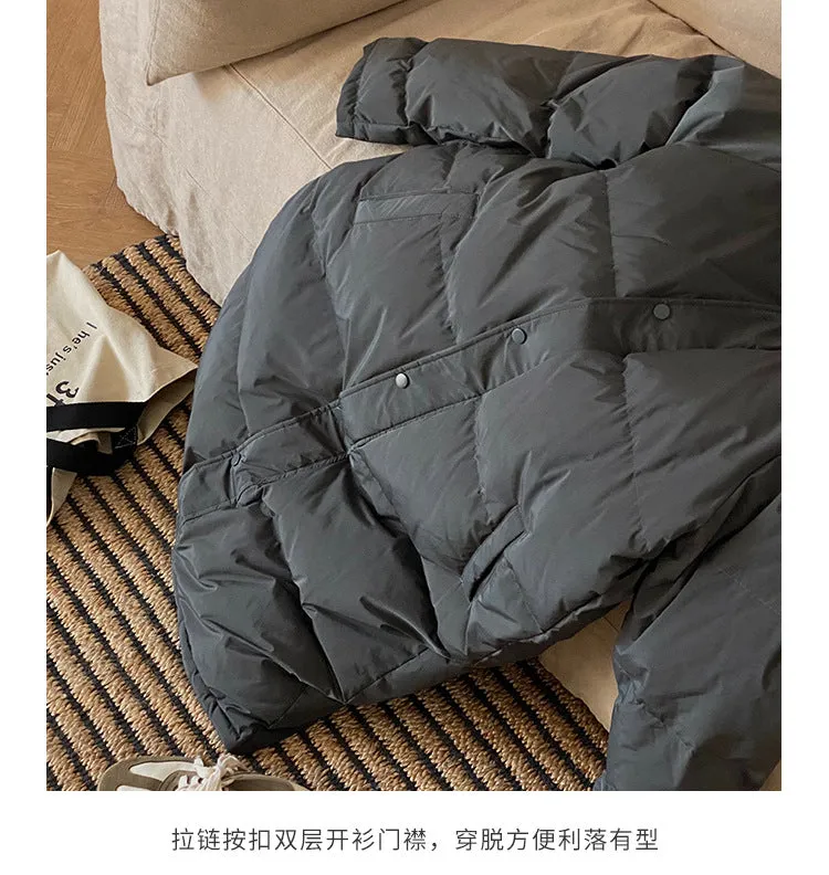 Down Cotton Clothes Female New Korean Version Loose Over The Knee Thick Warm Cotton-Padded Clothes Cotton-Padded Jacket Winter Coat Bread Clothes - Image 6