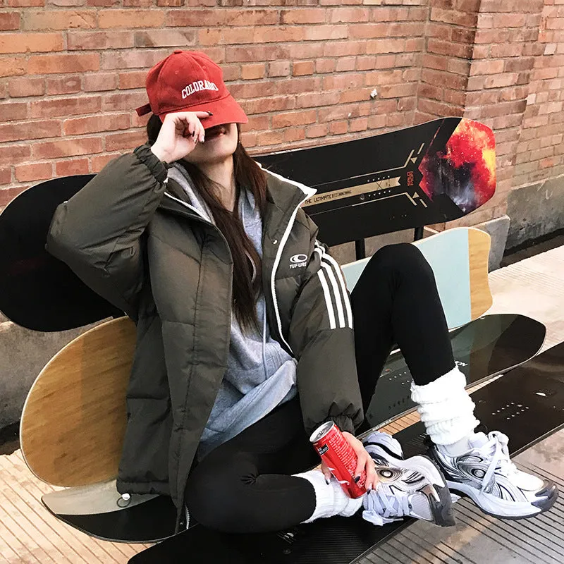 Wear Down Cotton Jacket Female 2024 New Winter Thickened Korean Loose Small Students Cotton-Padded Jacket - Image 4