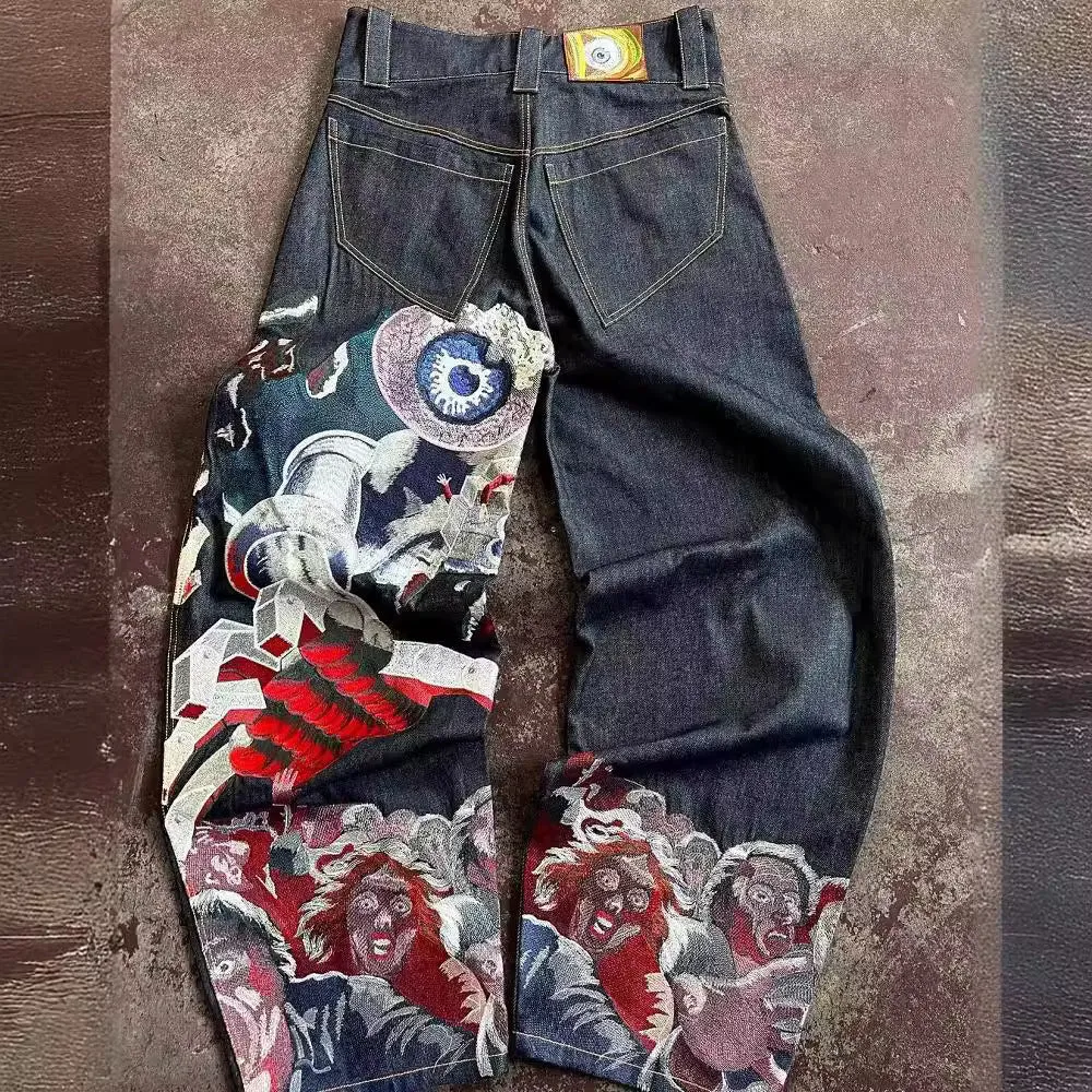 Znbbw Y2K Jeans Street Clothing Original Hip-Hop Vintage Neo-Gothic Baggy Jeans - Image 11
