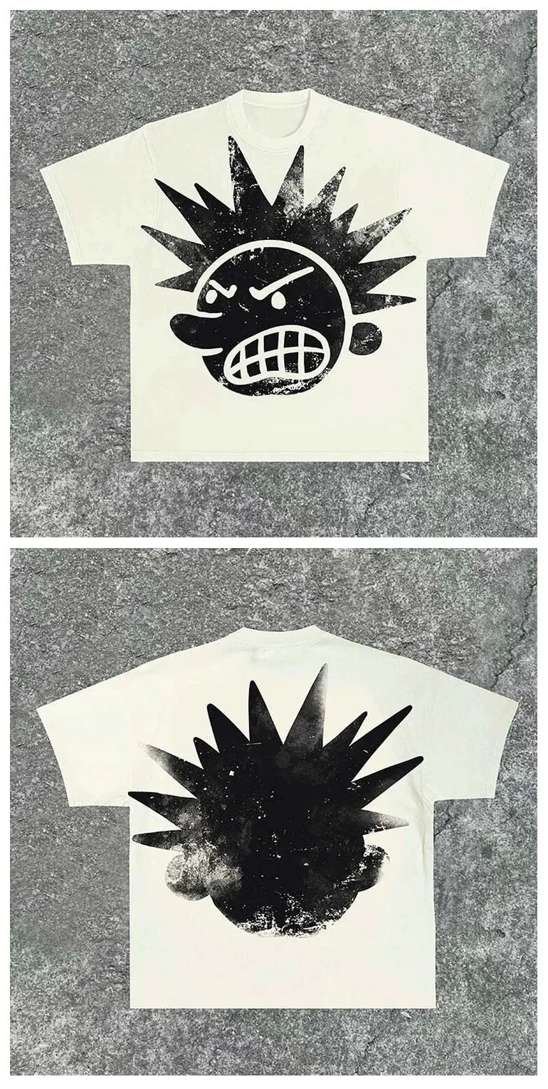 Znbbw Wear Y2K Clothing T-Shirt Men's And Women's Hip-Hop Cartoon Printed T-Shirt Gothic Super Cotton Short Sleeves - Image 5