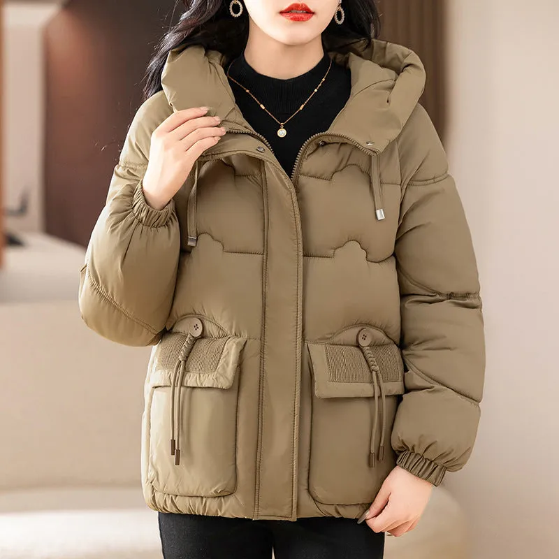 Red Cotton-Padded Clothes Female Winter 2024 New Short Loose This Year Hot Style Fashion Foreign Style Of The New Year - Image 5